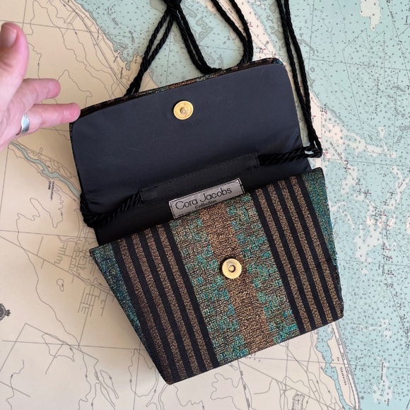 Vintage Cora Jacobs Black and Copper Purse - Picture 4 of 8